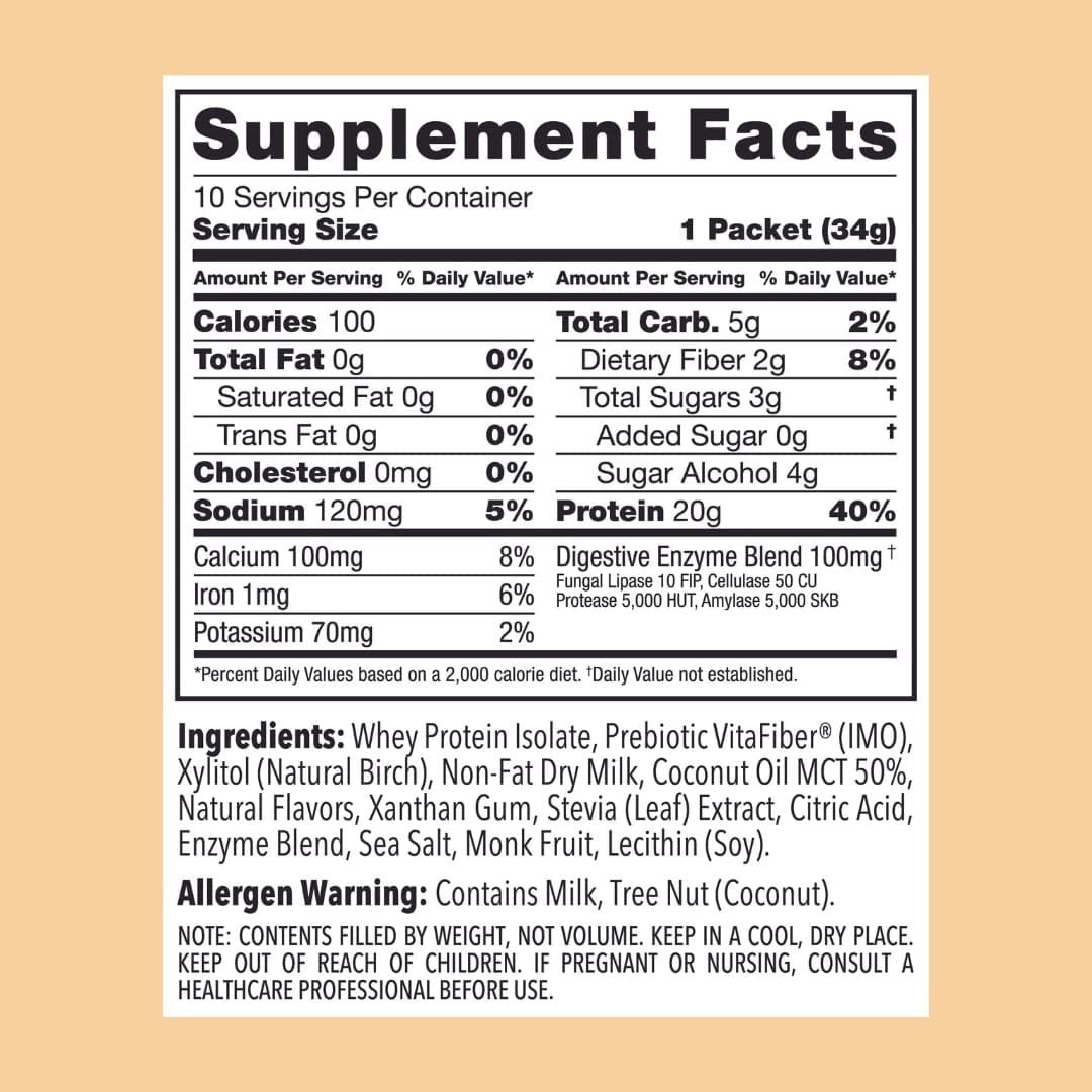 Clean Simple Eats Coconut Cream Whey Protein Powder, Natural Sweetened and Cold-Processed Whey Protein Powder, 20 Grams of Protein (30 Servings)