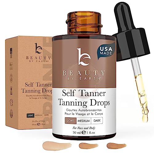 Self Tanner Drops for Face Tanner, Sunless Tan, Body & Face Self Tanner Drops, Face Tanning Drops to Make Self Tanner Face Self Tanning Lotion, Tan Drops for Face Tan