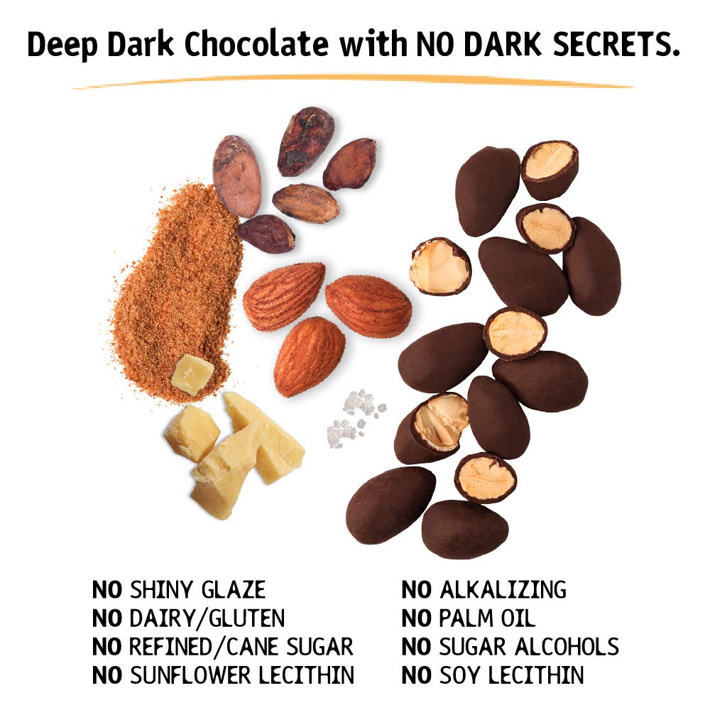 Hu Hunks Vegan Chocolate Covered Almonds With Sea Salt | 2 Pack | Non-GMO, Gluten Free, Paleo, Organic Dark Chocolate