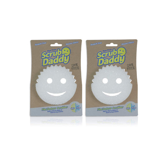 Scrub Daddy Sponge - Dye Free - Scratch-Free Scrubber for Dishes and Home, Odor Resistant, Soft in Warm Water, Firm in Cold, Deep Cleaning, Dishwasher Safe, Multi-use, 1ct (2 pack)