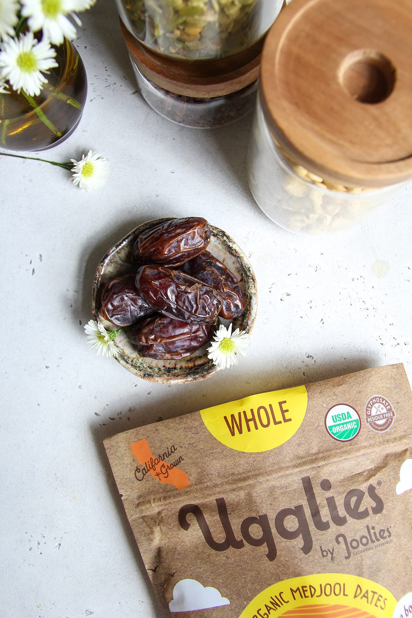 "Ugglies" By Joolies Organic Whole Medjool Dates | 2 Pound Pouch, Pack of 2 | Fresh California Grown Fruit | Vegan, Gluten-Free, Paleo, No Sugar Added | Great Gift for Friends & Famiy