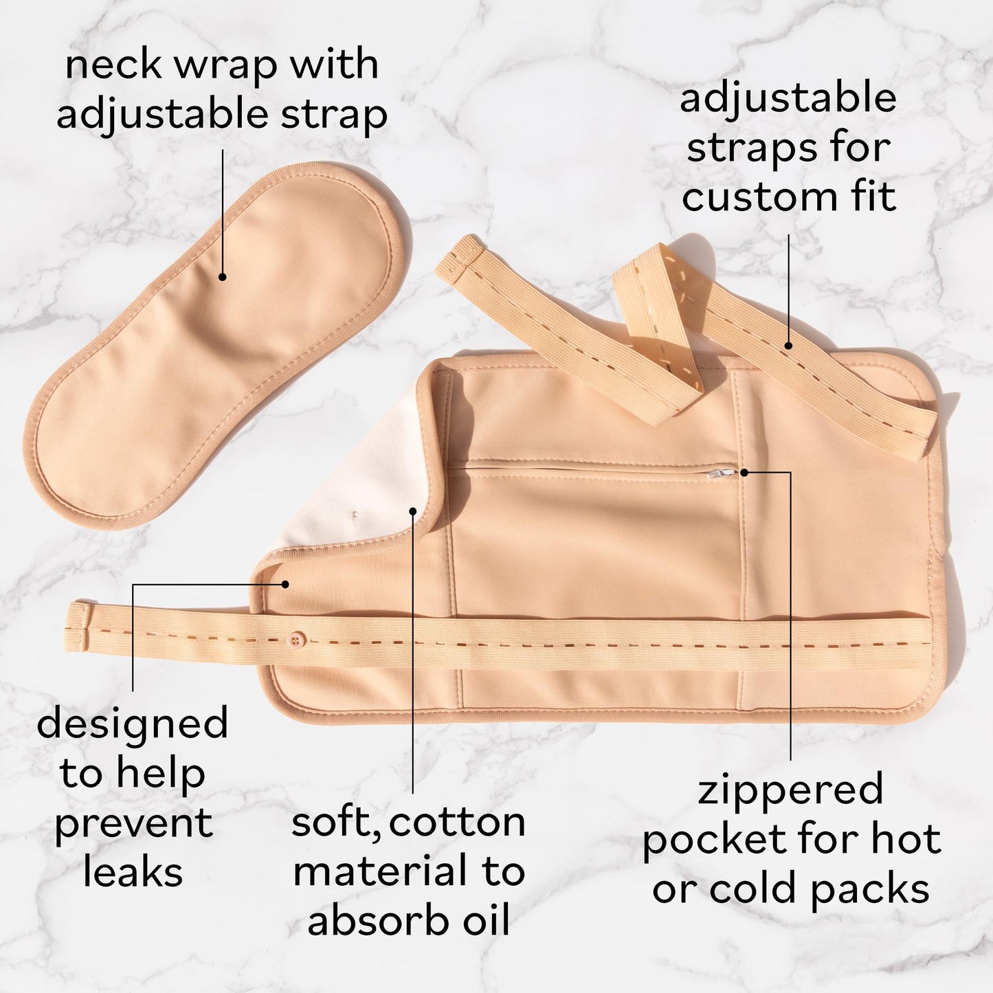 Sky Organics 16oz Castor Oil w/Wraps | Reusable Organic Castor Oil Pack | Adjustable Elastic Straps Cotton Durable Easy to Use